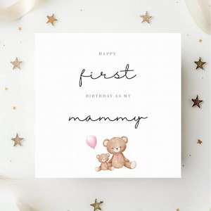Erster Geburtstag als meine Mama Karte|Mama Geburtstagskarte|Mama Geburtstagskarte|Erster Geburtstag|Alles Gute zum Geburtstag als meine Mama|1st Birthday Mam|Mama Geburtstagskarte