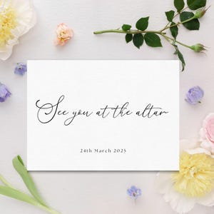 Nos vemos en el altar/Tarjeta para el novio/Tarjeta para la novia/Tarjeta de boda/Tarjetas del día de la boda/El día de nuestra boda/Futuro esposo/Día de la boda/Amor/Grá