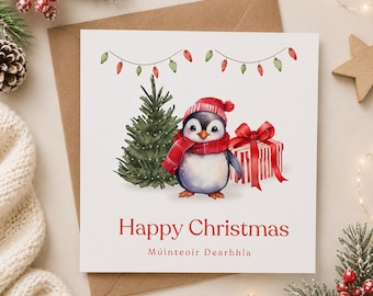 Gepersonaliseerde bedankkaart voor leraar|Happy Christmas Teacher|As Gaeilge|SNA Christmas|Múinteoirkaart|Kaart van student|Ierse taal