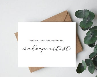 Wedding Make Up Thank You Card|Wedding Hair Thank You Card|Card For Wedding MUA|Thank You Card Wedding|Wedding Vendor Thank You|Wedding Day