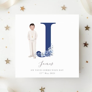 First Holy Communion Card|Personalised Communion Card|Personalised Card For Godchild|Communion Gift|Grandchild Communion Card|Niece|Nephew