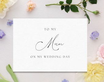 Mum Wedding Day Card| To My Mam Wedding Card| On My Wedding Day Card| Personalised Wedding Day Card For Mam| To My Beautiful Mum Card|Dad|