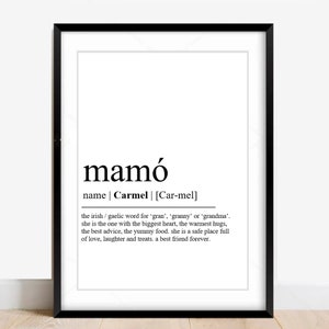 Mamó como Gaeilge A4 Impresión/Regalo del Día de la Madre/Mamó Impresión de la abuela irlandesa/Regalo de la abuela irlandesa/Regalo de la abuela/Gaeilge