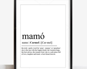 Mamó as Gaeilge A4 Print|Mother's Day Gift|Mamó Irish Grandmother Print|Irish Grandma gift|Granny Gift|Gaeilge