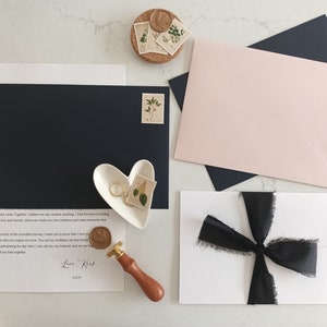Wedding Letter To Wife |Personalised Love Letter|Wedding Day Letter To My Bride|To My Groom On Our Wedding Day |Wax Seal|Husband|Navy-Black