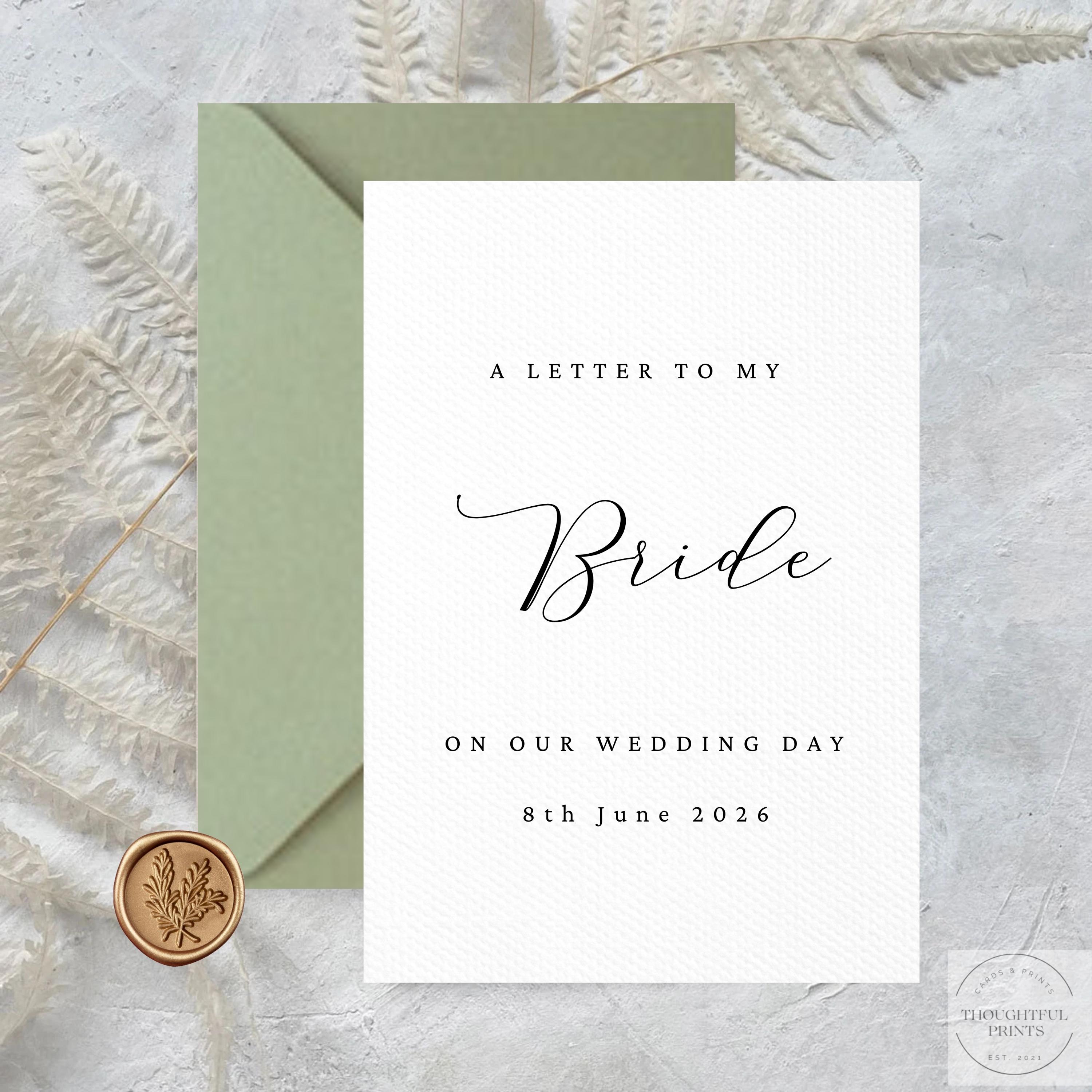 Letter to Bride - Etsy UK