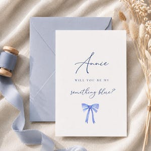 will you be my something blue card, be my something blue card, something blue card, personalised something blue card, Something Old|Borrowed
