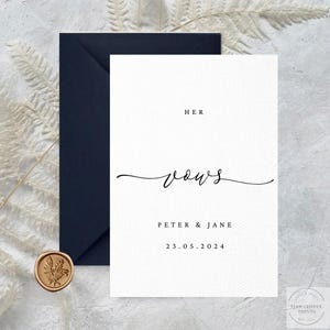 Seine und Sie Gelübde Karte|Ihre Gelübde Karte|Hochzeitsgelübde Karte|Unsere Gelübde|Wachssiegel|Personalisierte Hochzeitgelübde Karte|Hochzeitstag