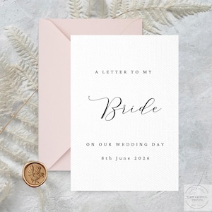 Hochzeitsbrief an die Frau|Personalisierter Liebesbrief|Hochzeitstag Brief an meine Braut|An meine Frau am Hochzeitstag|Briefe an die Braut|Liebe