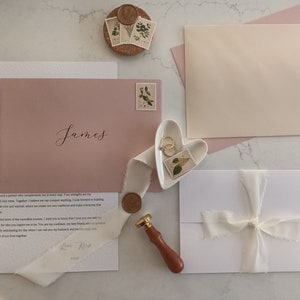 Lettera d'amore personalizzata/Al mio sposo/Alla mia sposa/A mio marito per il giorno del nostro matrimonio/Amore/Moglie/Sigillo di cera/Voti/Lettere alla sposa/Giorno del matrimonio