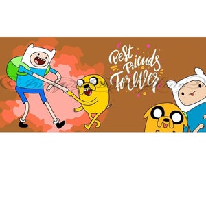 Adventure Time Jake & Finn Best friends SUBLIMATION svg png instant digital download coffee cup wrap Valentines Day cricut coffee cups