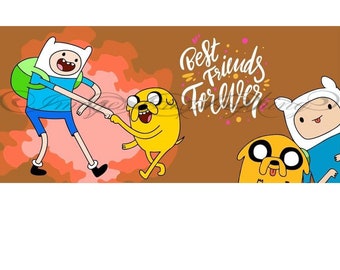 Adventure Time Jake & Finn Best friends SUBLIMATION svg png instant digital download coffee cup wrap Valentines Day cricut coffee cups