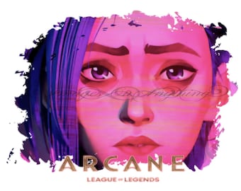 Arcane Jinx anime video game SUBLIMATION svg png instant digital download t-shirts tumblers coffee mugs stickers