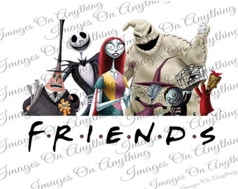 digital download PNG sublimation for t-shirts tumblers decals stickers: Jack Sally & Friends Halloween Christmas cricut