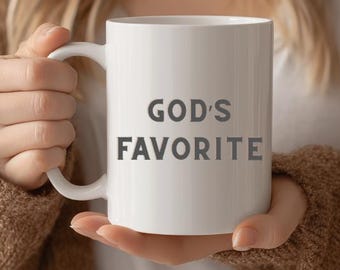 Taza de café favorita de Dios, divertida taza cristiana, regalo basado en la fe, taza inspiradora, regalo religioso, regalos cristianos, regalo inspirador