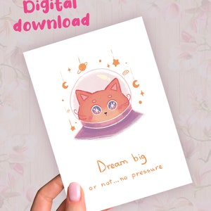 Printable Birthday Card, Printable greeting Card, Birthday Card Digital Download, Dream Card