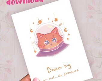 Tarjeta de cumpleaños imprimible, tarjeta de felicitación imprimible, descarga digital de tarjeta de cumpleaños, tarjeta de ensueño
