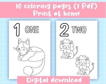 Dibujos para colorear de números para niños