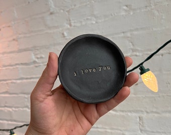 I love you dish gift I love you ceramic ring dish trinket dish minimal jewelry dish ceramic jewelry dish minimal ceramic dish