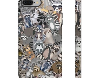 Funda para iPhone Raccoon Collage, funda para teléfono Samsung, funda para teléfono Google Pixel, funda resistente, funda para teléfono
