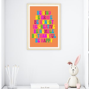 Affirmation Poster Kids, Positivity Print, I Am Orange