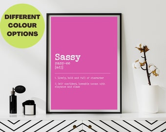 Sassy Personalised Definition Wall Print
