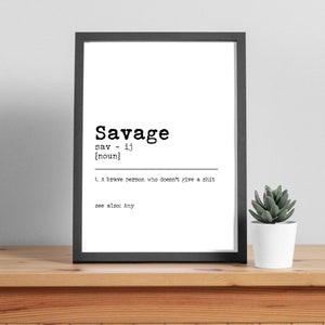 Savage Personalised Definition Wall Print