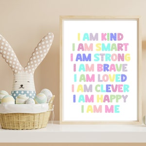 Kinder Affirmation Poster, Affirmation Poster, Baby Pastell Print
