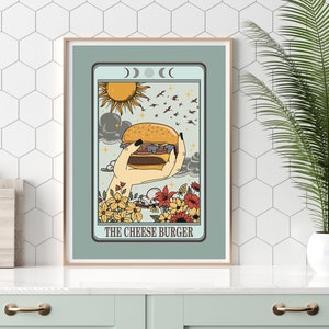 Tarot Card Print, The Cheeseburger, Tarot Wall Art