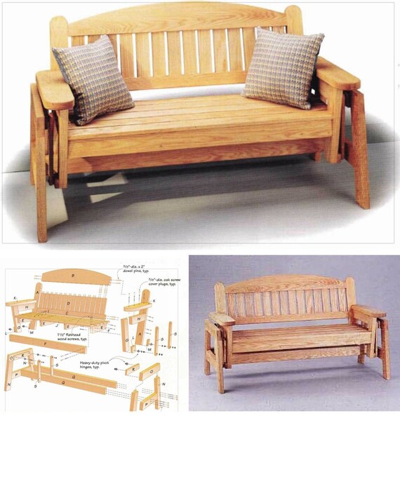 Porch Glider plans woodworking blue print pdf Etsy