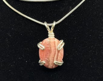 Rhodochrosite mini pendant