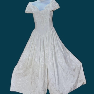 Jessica McClintock Ivory Floral Vintage Wedding Dress Size 4