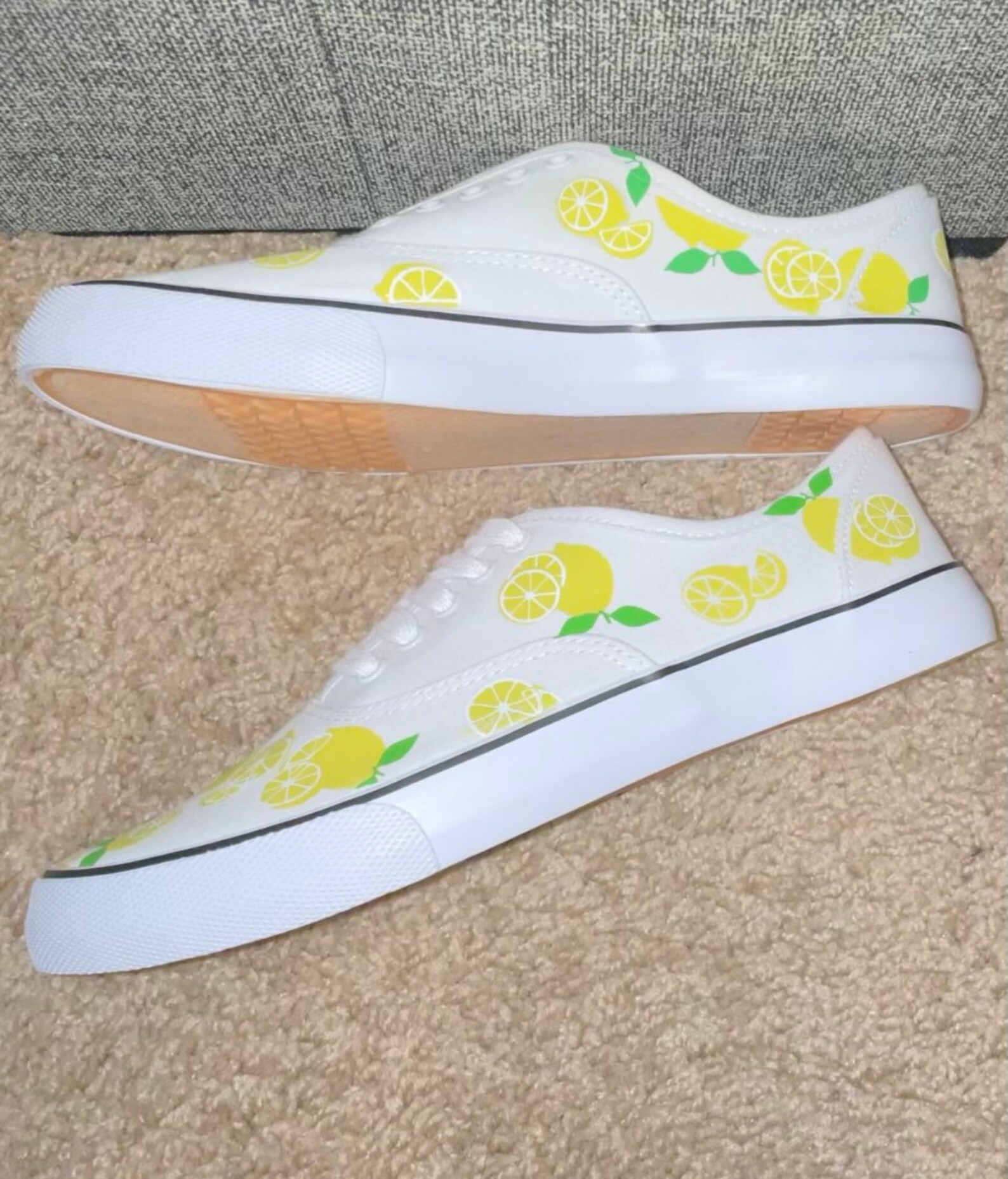 lemon canvas shoes