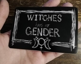 Witchy sticker, queer, ally, original art, sorcerer, warlock, witch, gothic, punk, pride, LGBTQ, handmade, triple moon sticker, non binary