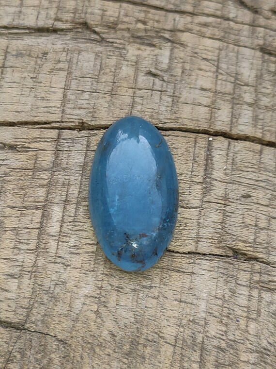 天然アクアマリン、楕円形カボション 13 x 23 mm。 - Etsy 日本