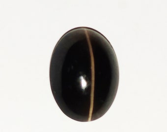 Sillimanite cats eye cabochon, 8x11 mm.