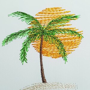 Palm Tree at Sunset Machine Embroidery Design Files - Etsy