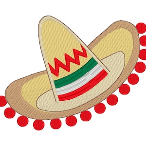 File di disegno per ricamo a macchina con sombrero messicano