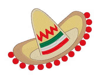 Mexican Sombrero Machine Embroidery Design Files