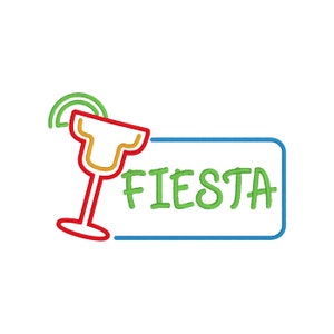 Fiesta with Margarita Machine Embroidery Design Files
