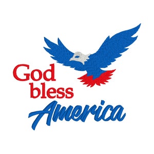 God Bless America Machine Embroidery Design Files