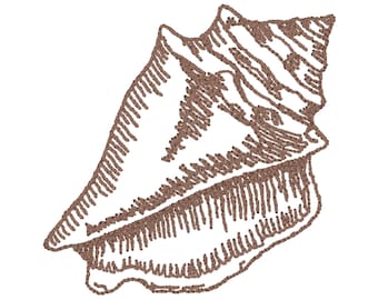 CONCH Shell OCEAN EMBROIDERY -machine Embroidery Design. 4x4, 5x7, 8x14 ...