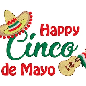 Archivos de diseño de bordado de máquina del Cinco de Mayo