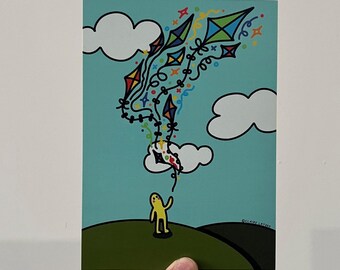 Impresión artística de 5x7 del Hechicero de Cometas