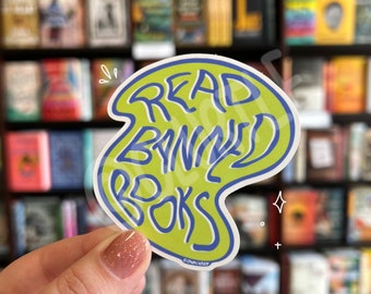 Pegatina troquelada "Lee libros prohibidos"