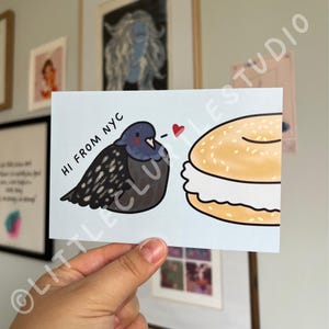 Cartão postal Bagel Pigeon NYC