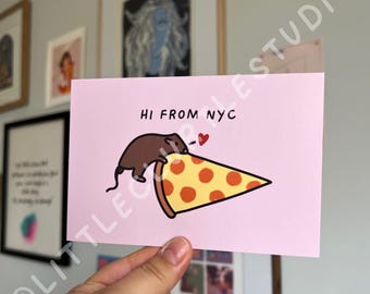 Postal de Pizza Rat de Nueva York