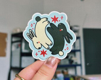 Yin Yang Bunnies Sticker