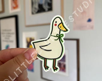 Pegatina troquelada de Bow Goose