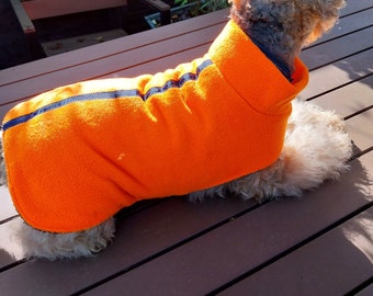 Manteau sec pour chien en polaire chaude avec doublure en éponge absorbante, taille petite, taille Med, taille grande, manteau pour chien en polaire néon, manteau sec en polaire pour chiot